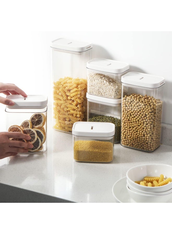 TAPIT Airtight Food Storage Containers Set with Lock Lids Pantry Organization Plastic Storage Jar Storage Tank for Cereal Coffee Sugar Moisture Proof BPA Free & Stackable Design (6PCS 800ml) - Image 4